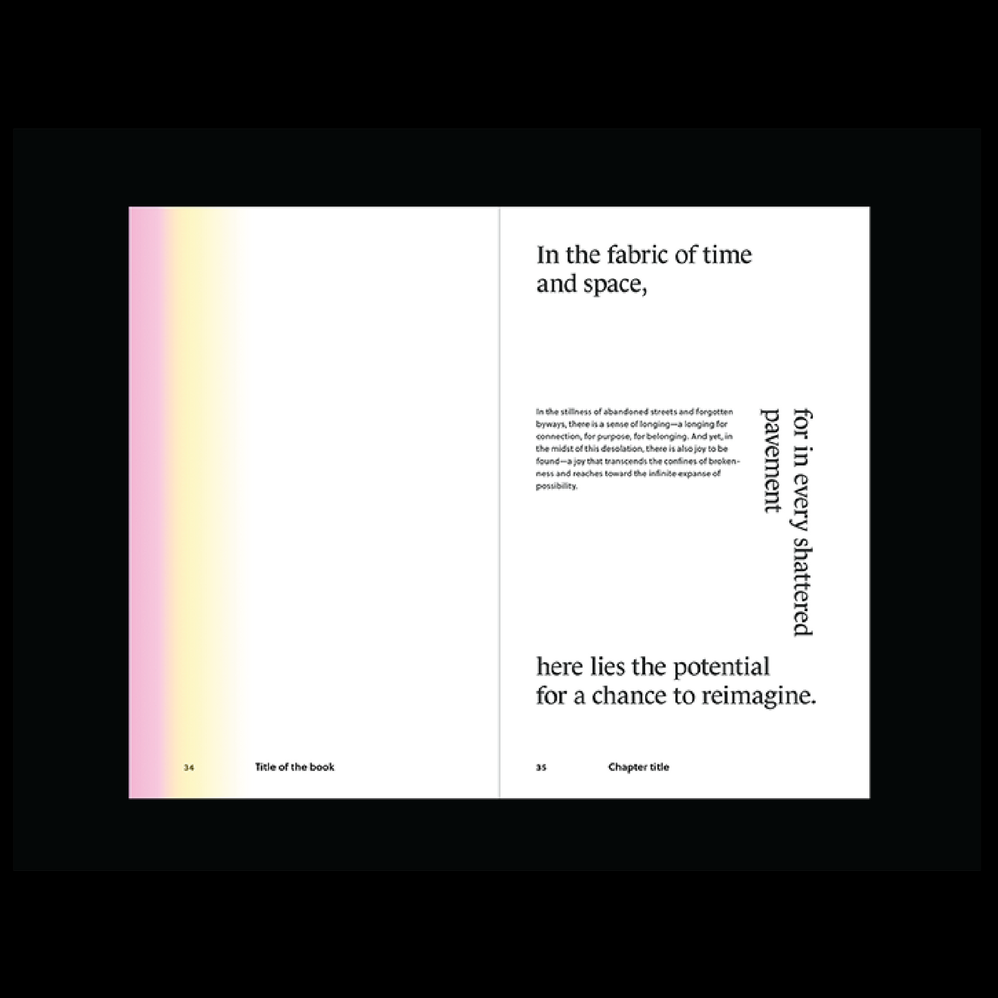 poetry book template Indesign Book layout gradient