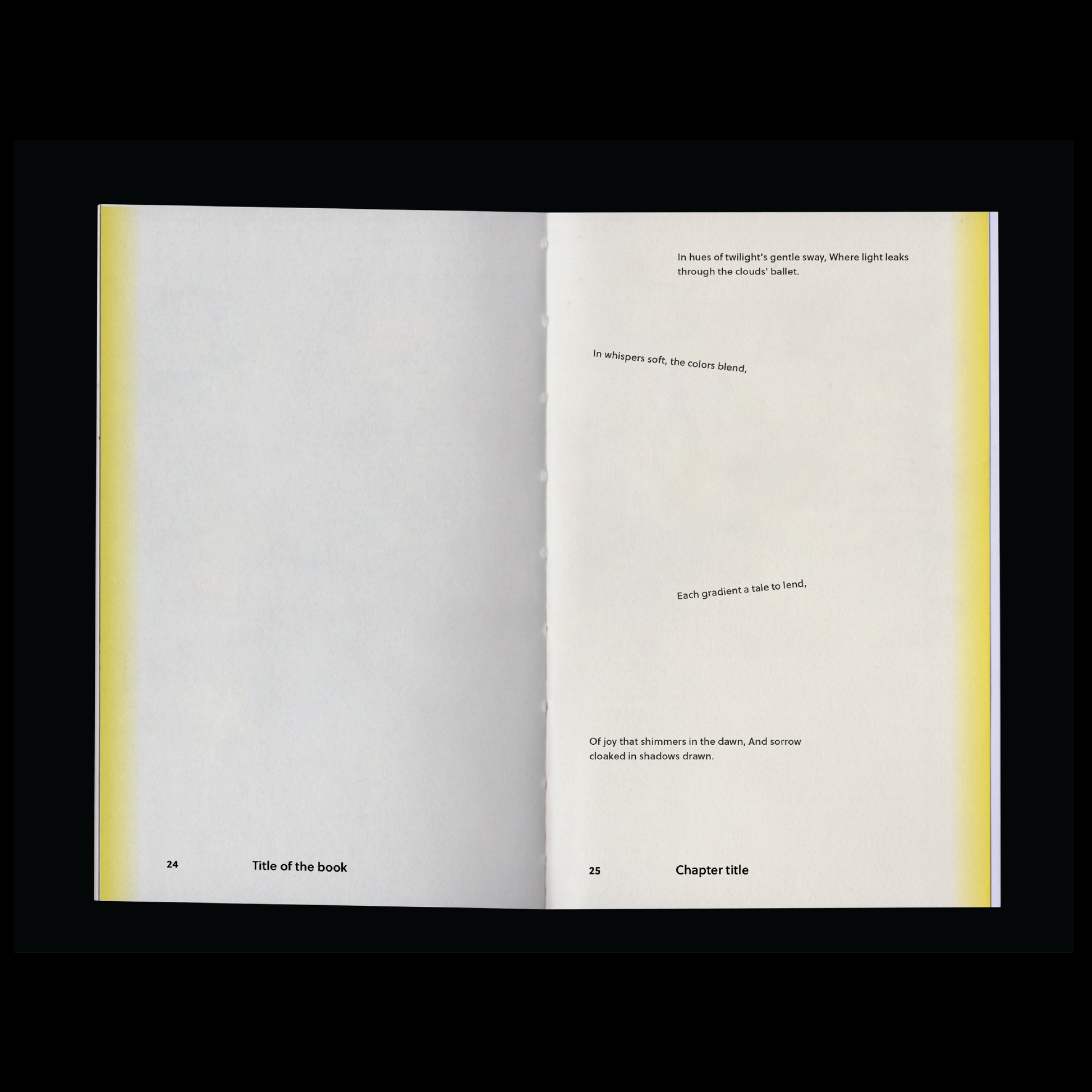 poetry book template Indesign Book layout gradient