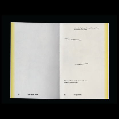 poetry book template Indesign Book layout gradient