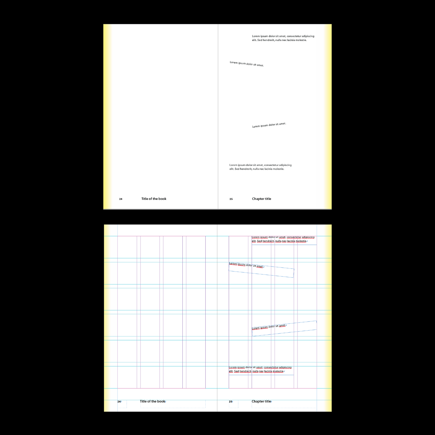 poetry book template Indesign Book layout gradient
