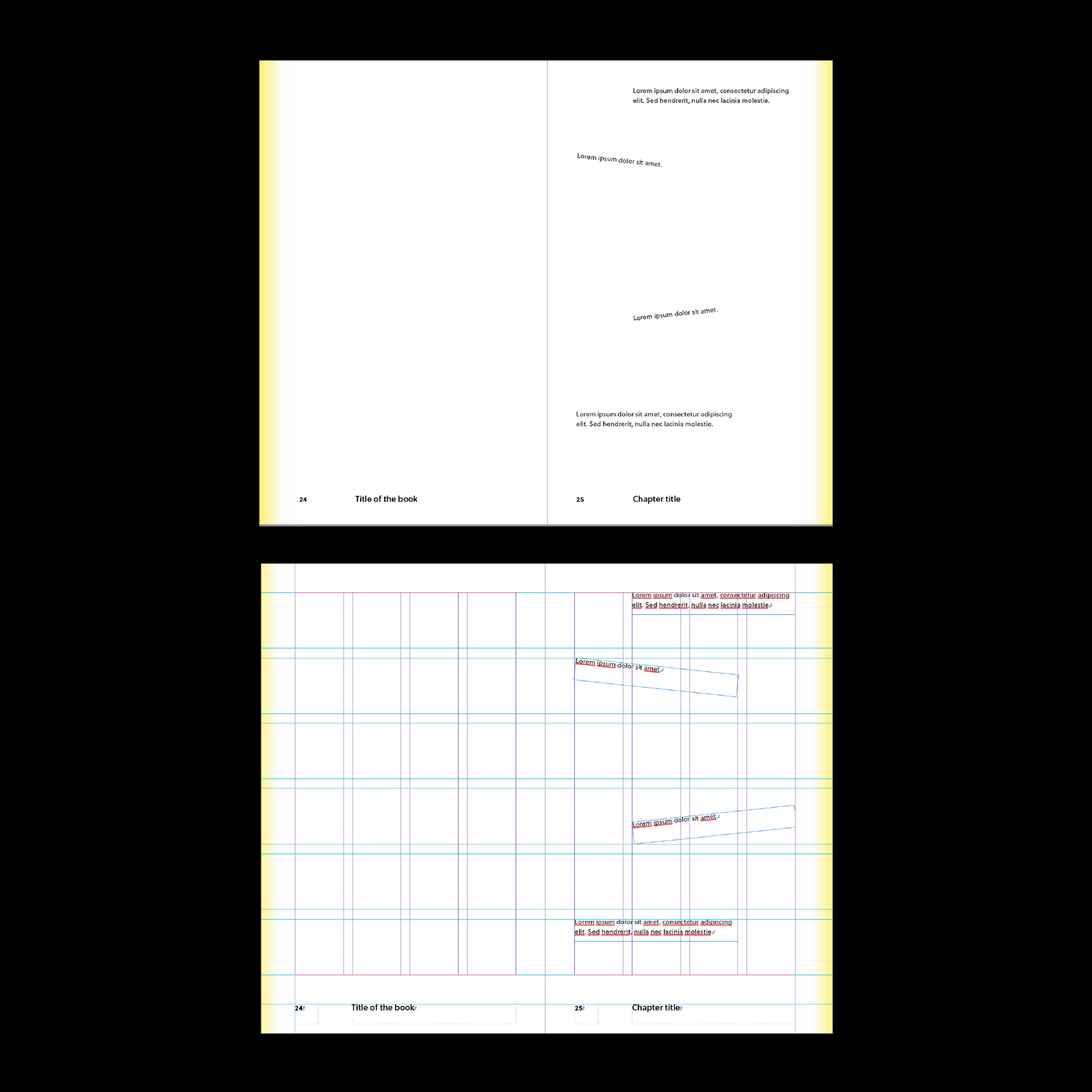 poetry book template Indesign Book layout gradient