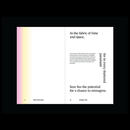 poetry book template Indesign Book layout gradient