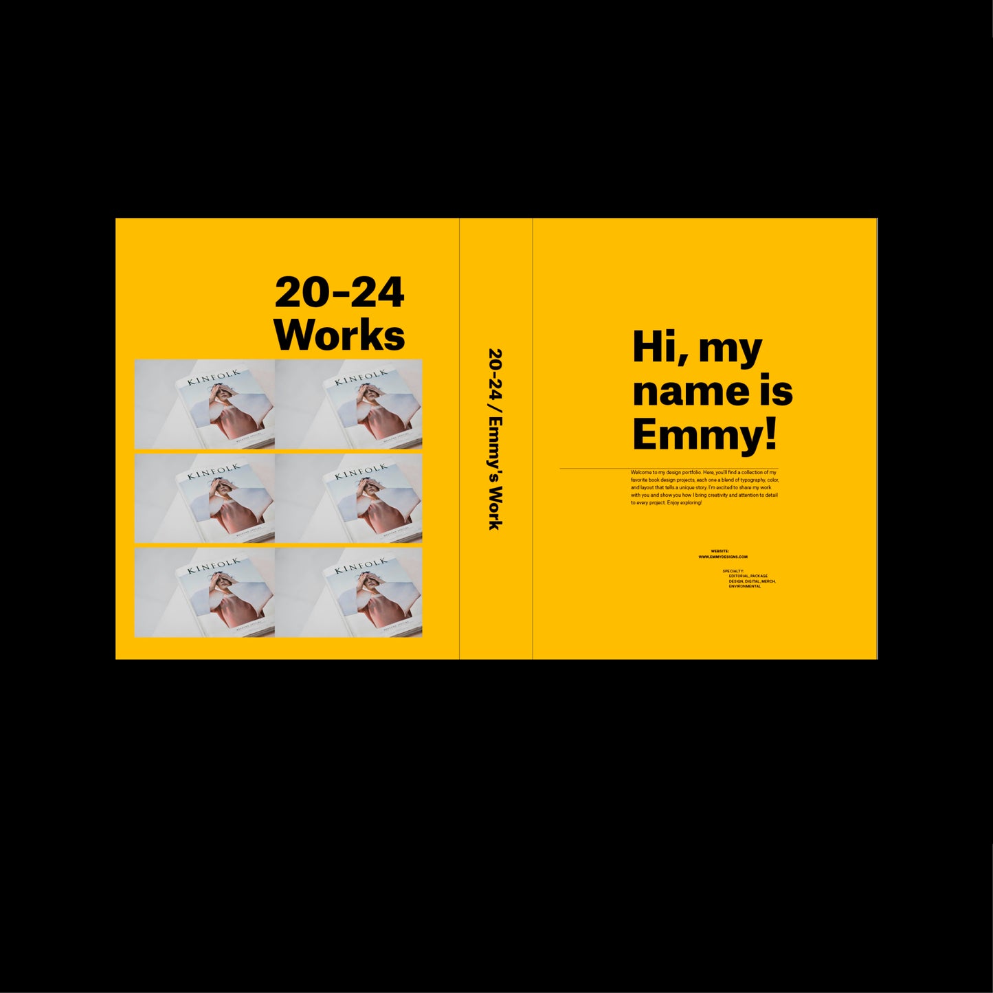 Portfolio book template Indesign Book layout with Spine