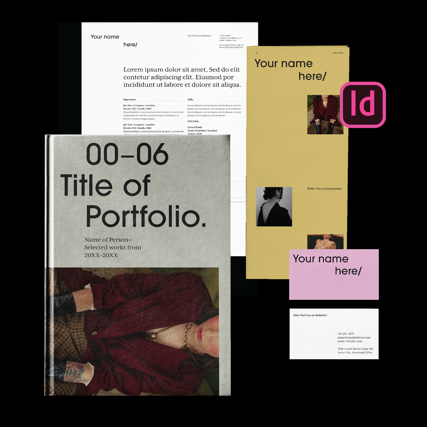 fashion portfolio book template Indesign Book layout