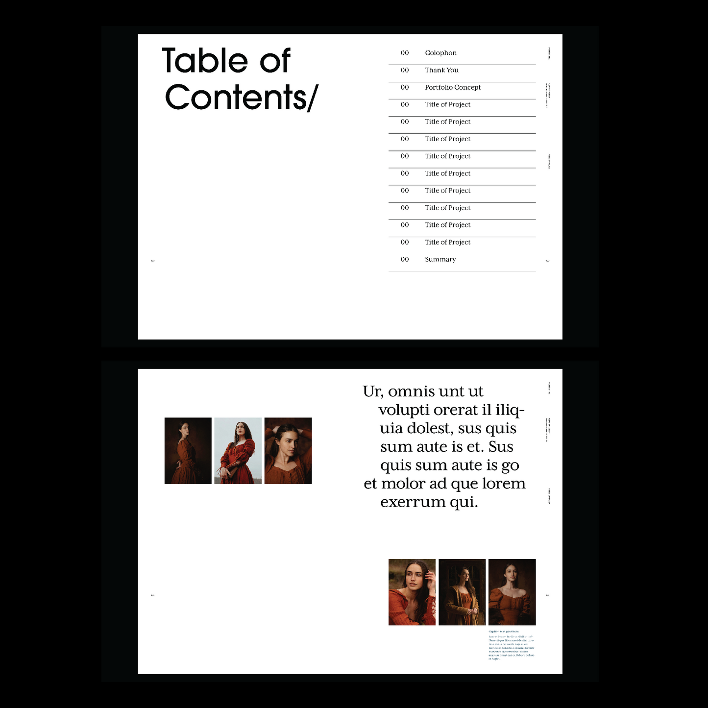 fashion portfolio book template Indesign Book layout