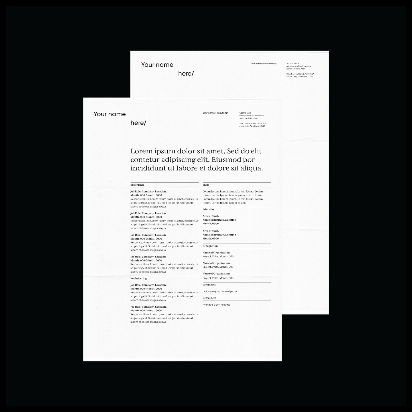 fashion portfolio book template Indesign Book layout letterhead resume cv