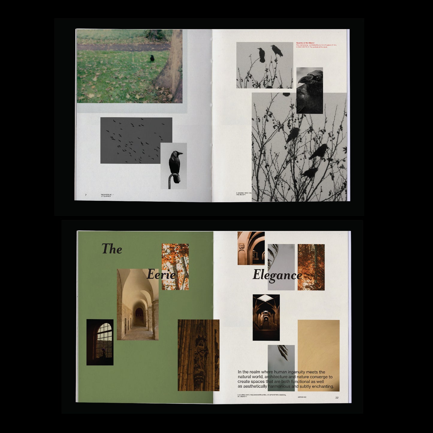 dark aesthetic book template indesign