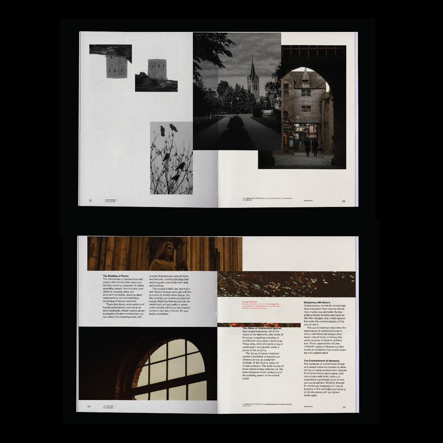 dark aesthetic book template indesign